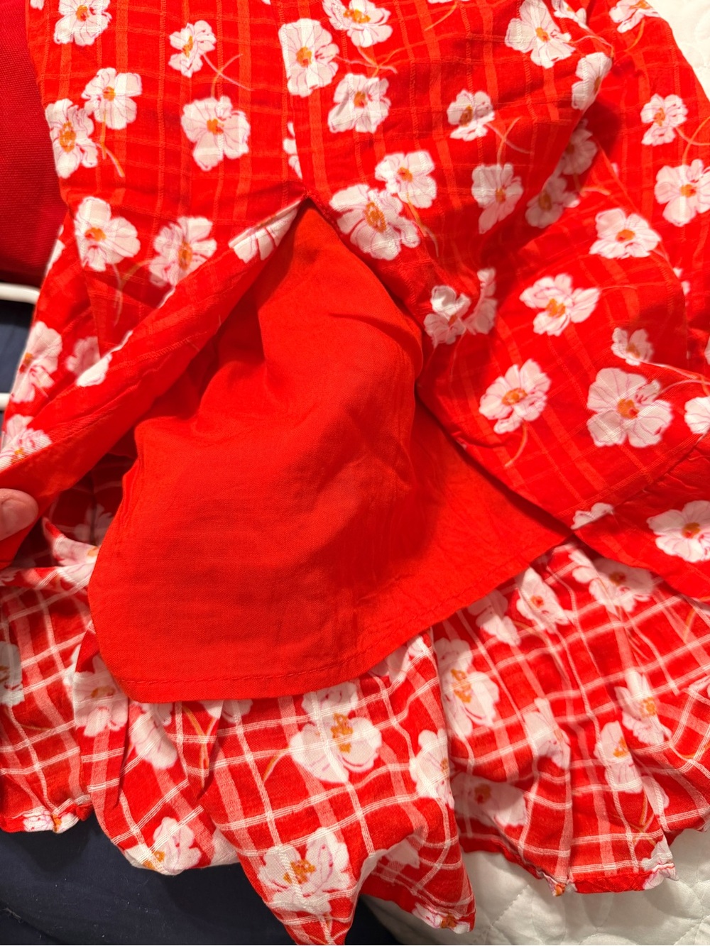 Draper James Red Floral Smocked Waist Midi Dress Size Small NWT - Picture 5 of 6